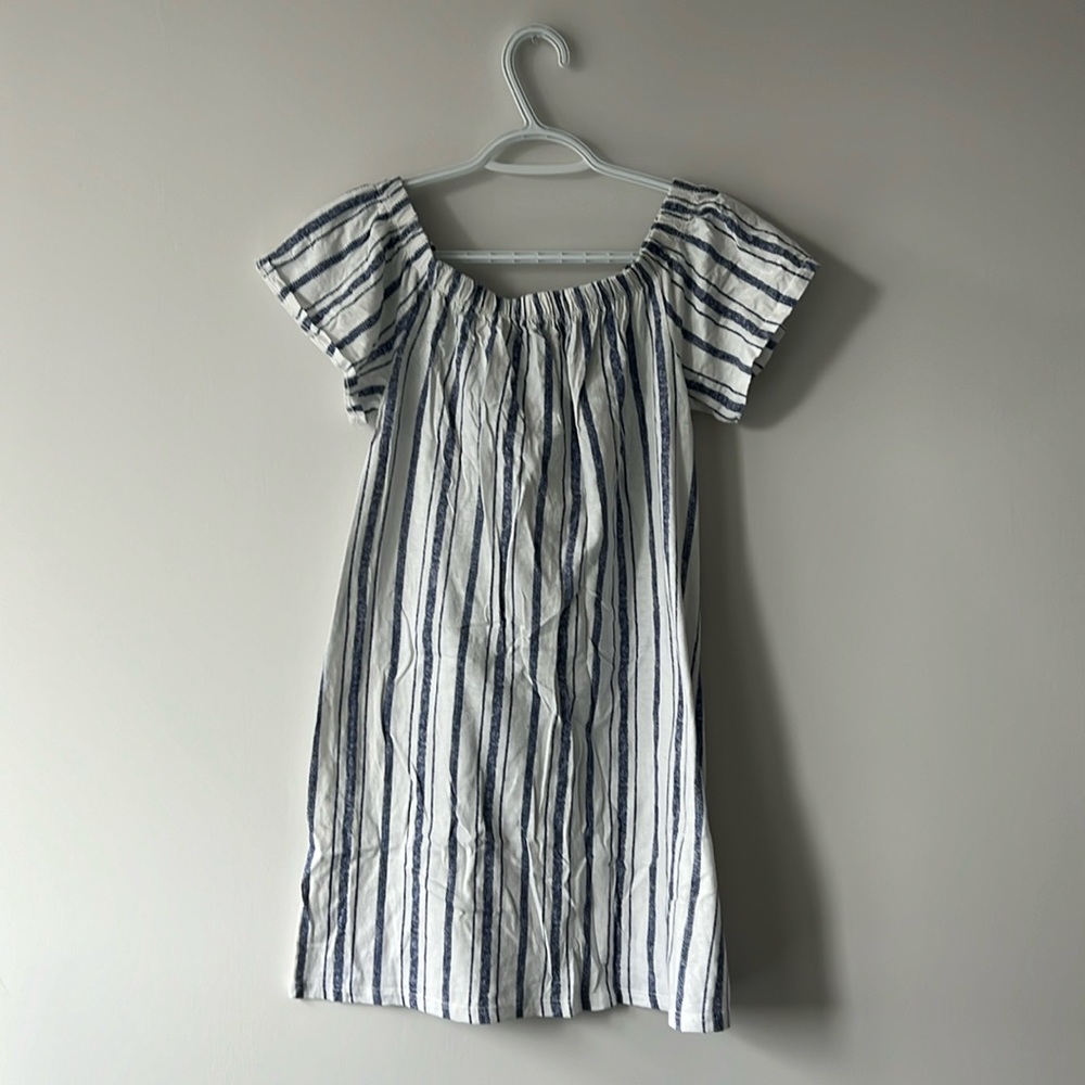 Top shop off the shoulder strip dress size 2